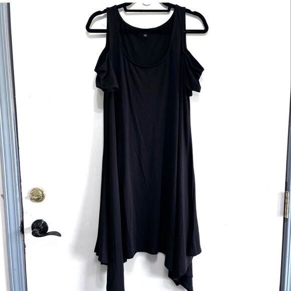 TORRID BLACK JERSEY COLD SHOULDER DRESS SIZE 3 (3xl plus) - Picture 2 of 2